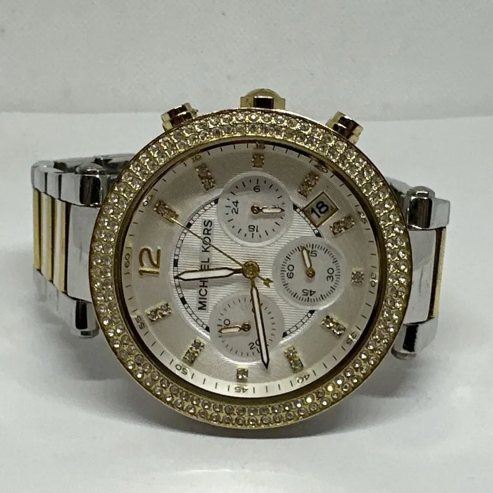 Michael Kors Parker MK5626 Women's Two-Tone Glitz Analog Dial Quartz Watch NUL46
